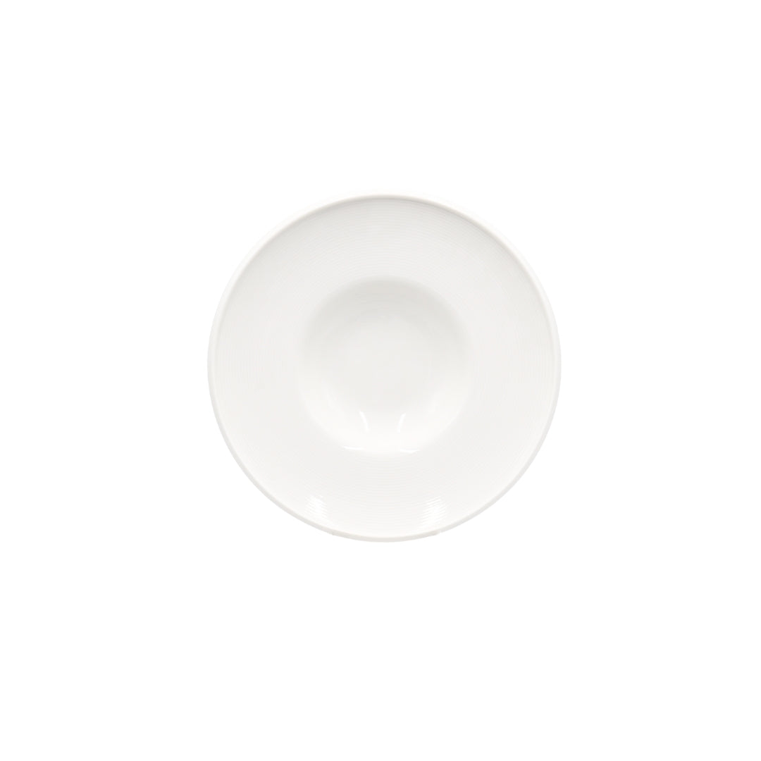 AJ Porcelain 12 Inches Deep Plate – Classic White Ceramic Tableware Ideal for Saucy Dishes | Durable, Easy to Clean & Perfect for Cafes, Restaurants & Home Use