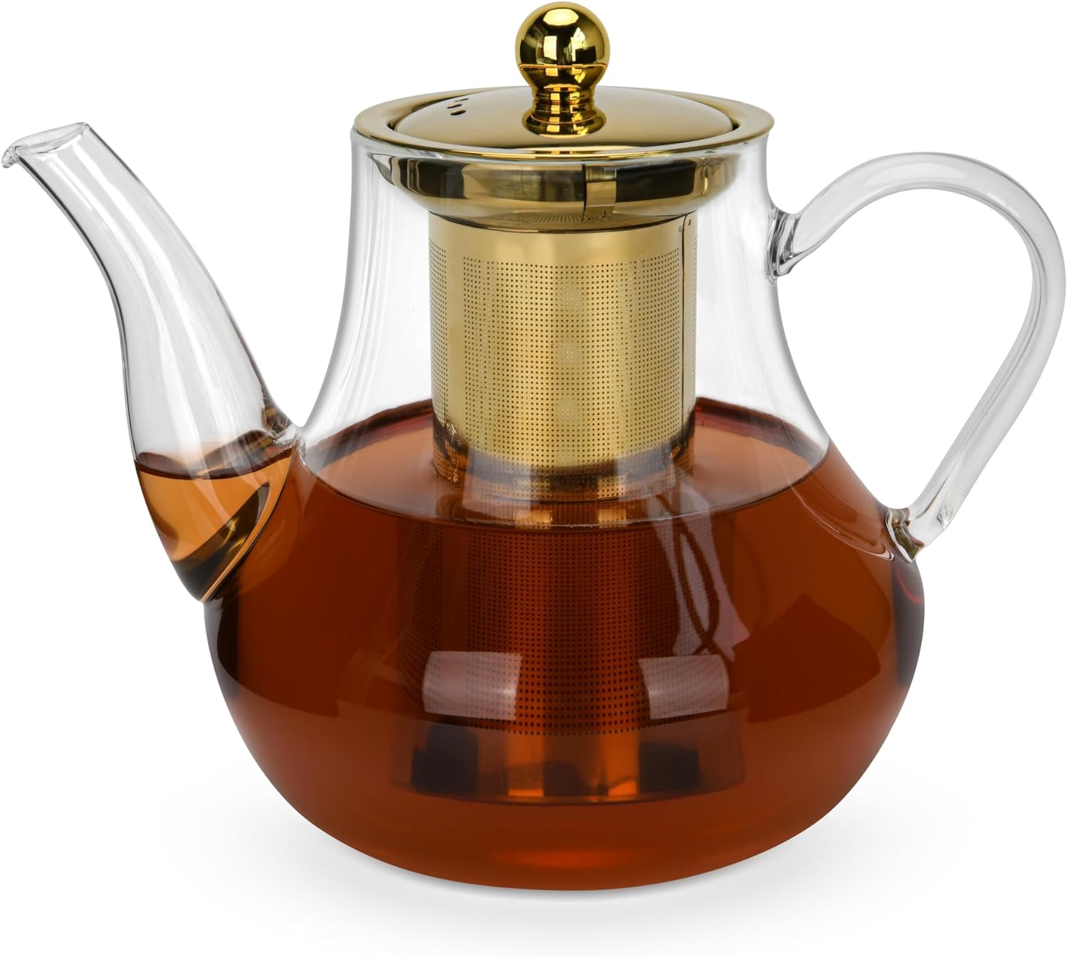 Fissman 1200ml Glass Teapot with Infuser - Large Borosilicate Pot