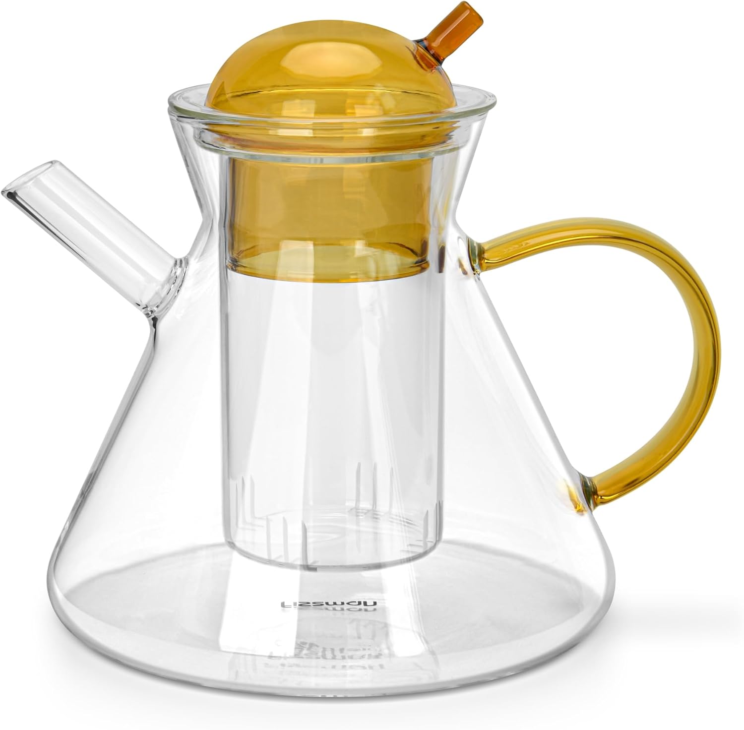 Fissman 950ml borosilicate glass teapot with stainless steel infuser.