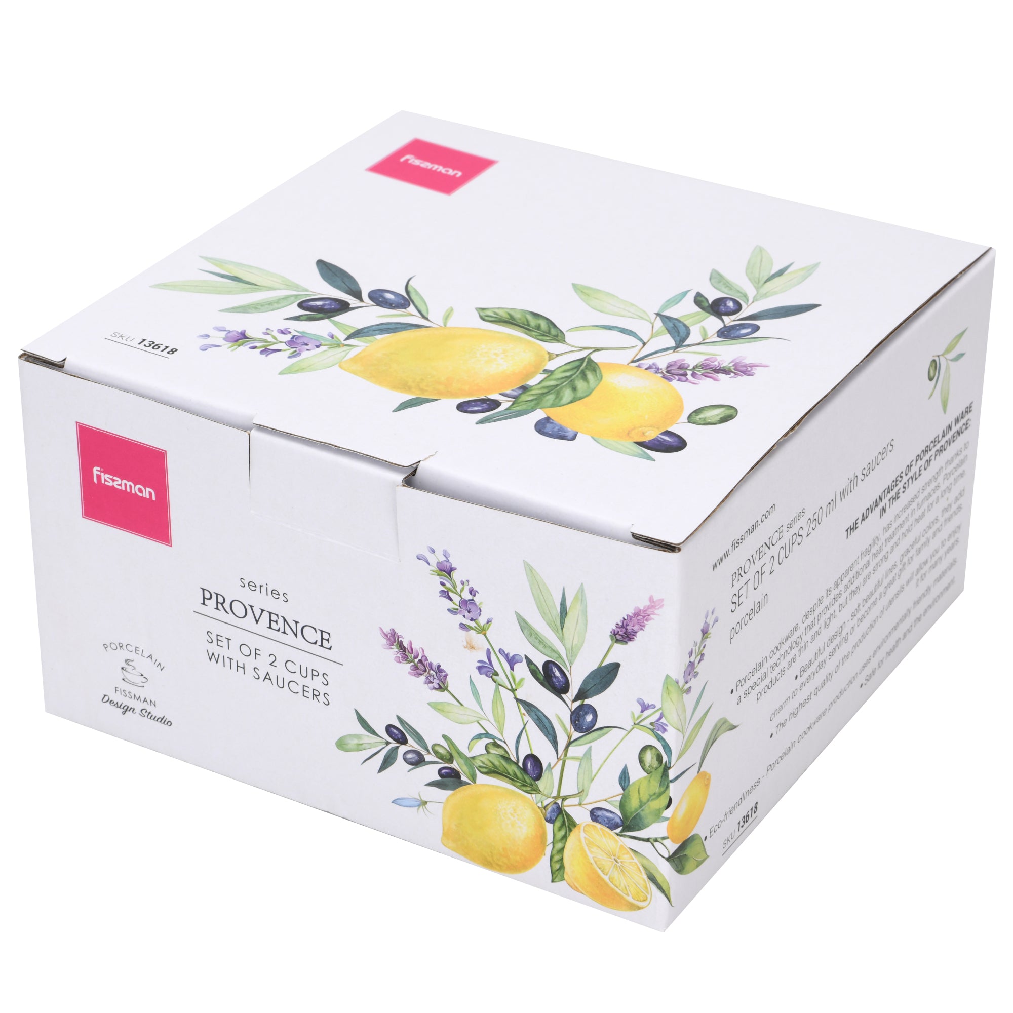 Fissman Set of 2 cups PROVENCE 250 ml with saucers (porcelain)