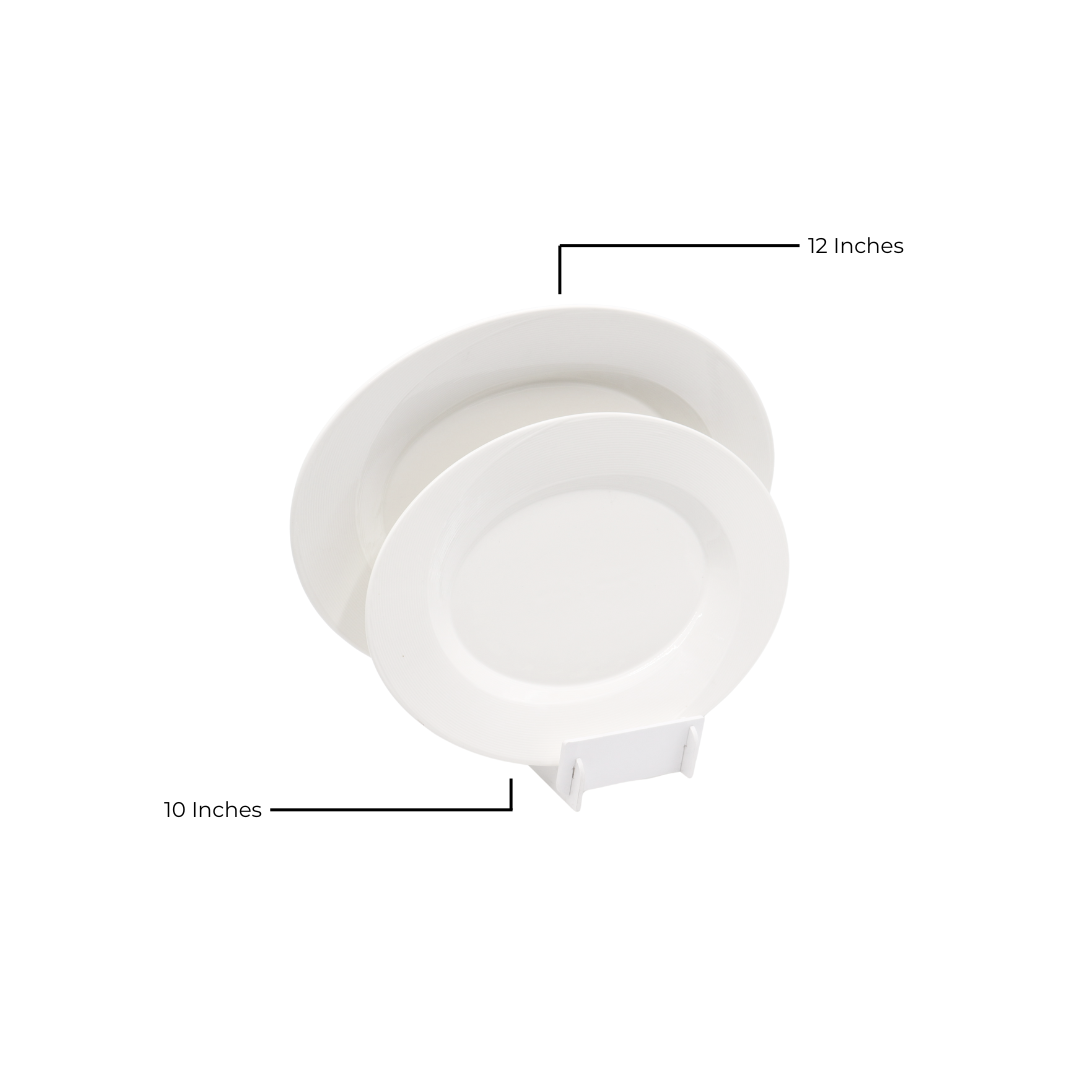 AJ Porcelain 10/12/14/15.25/17.25 Inches Oval Plate - Premium Quality –  Cookette