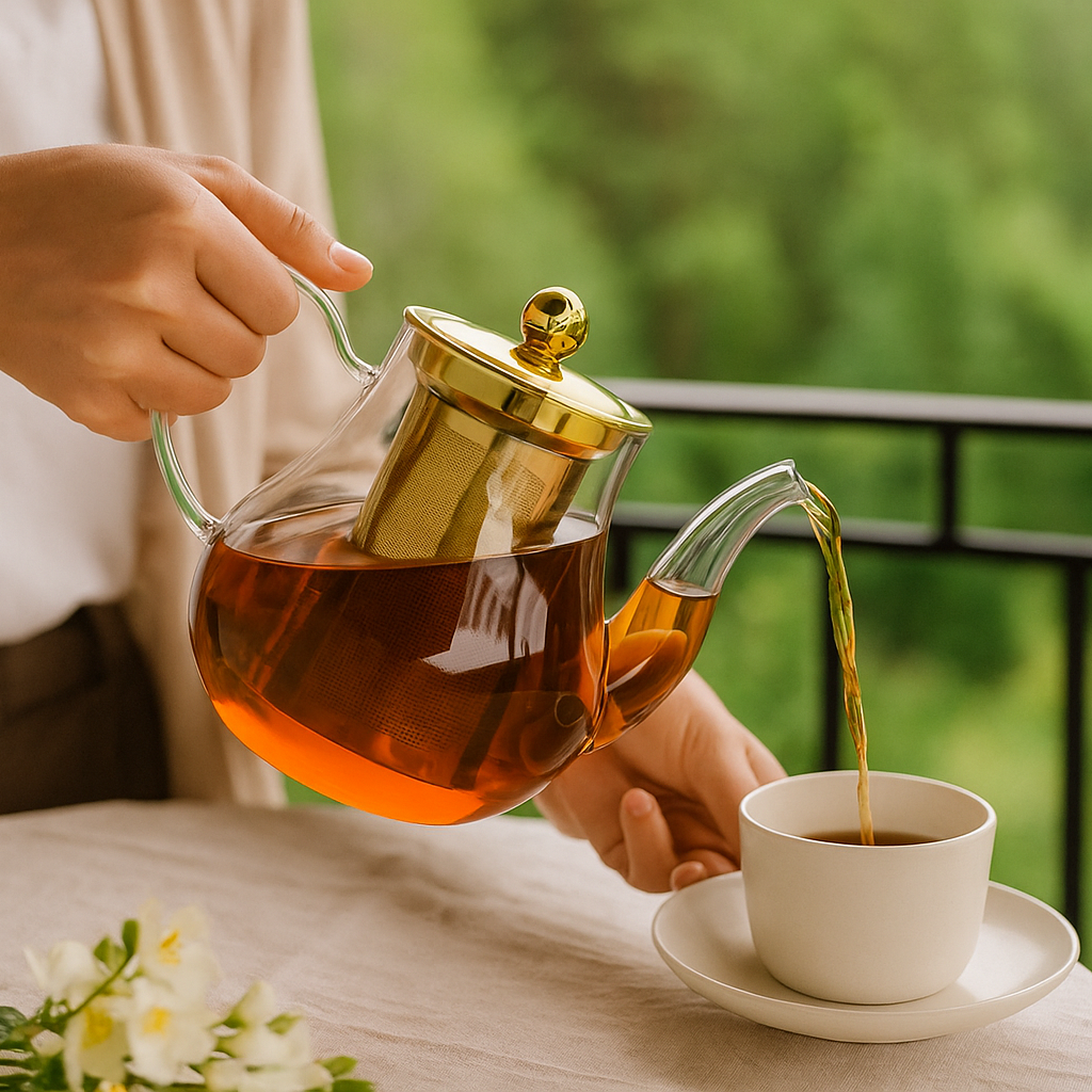 Fissman 1200ml Glass Teapot with Infuser - Large Borosilicate Pot