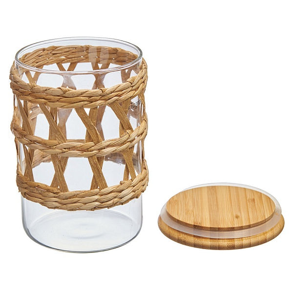 Tognana Glass Food Jar With Wooden Airtight Lid - Kitchen Organizer Cm 10X16H Clear Net