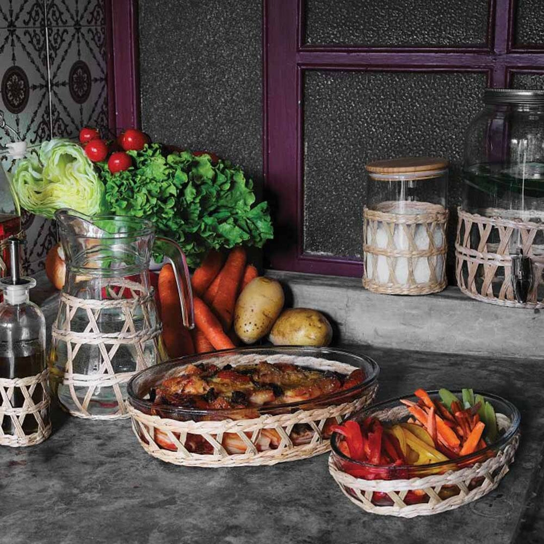 Tognana Glass Oval Baking Dish/Glass Bakeware Clear Net - Cookette