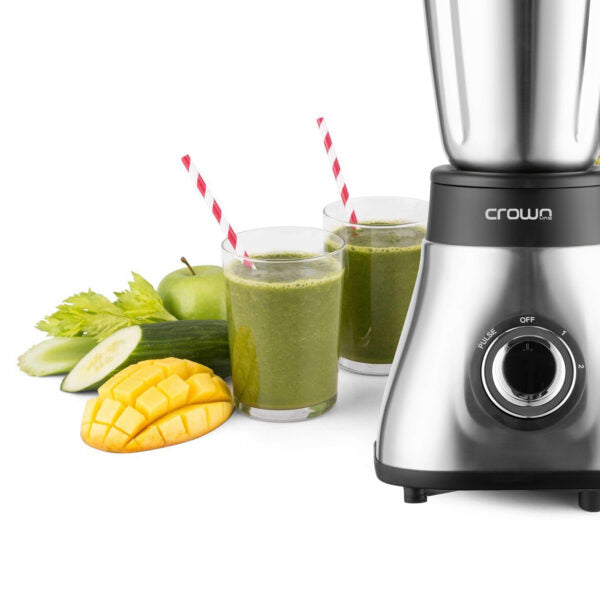 Crownline BL-295 3-in-1 Stainless Steel Blender Set - 1.5L Glass Jar