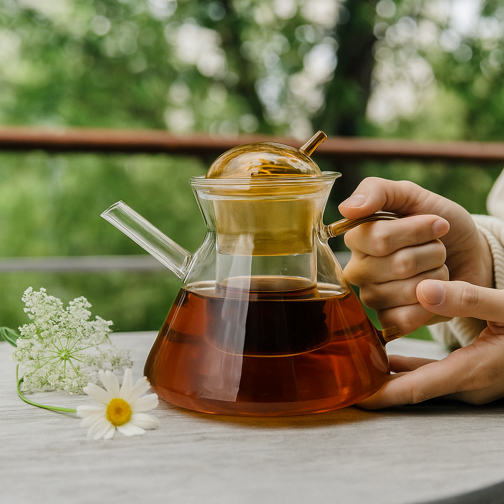 Fissman 950ml Borosilicate Glass Teapot with Infuser Filter