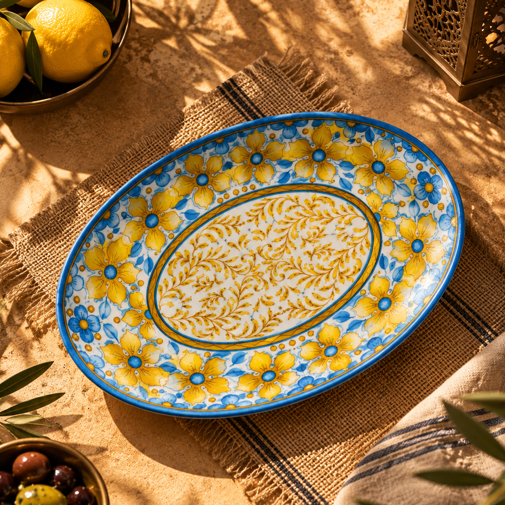 Tognana Melamine Oval Tray Show Plate Narciso