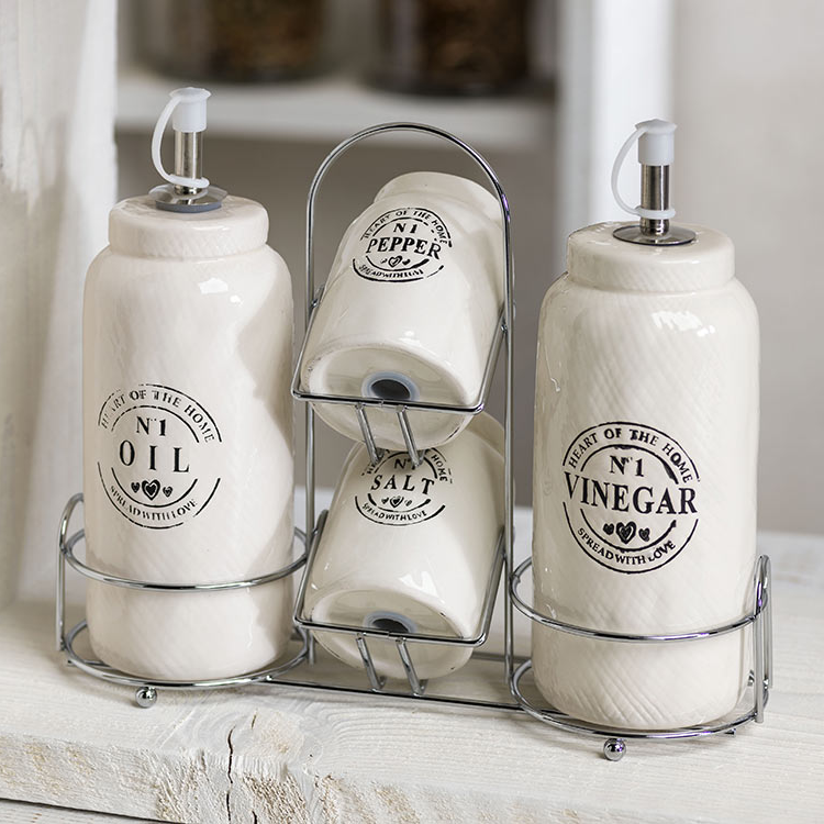 Tognana Menage Oil/Vinegar/Salt/Pepper Set - Countryside - Cookette