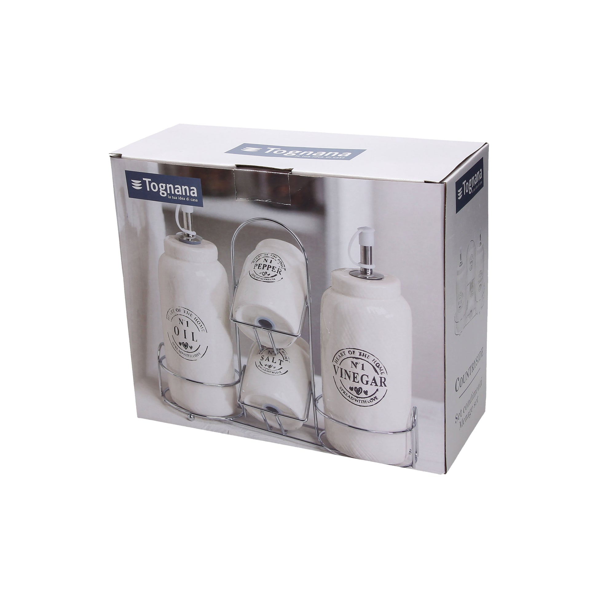 Tognana Menage Oil/Vinegar/Salt/Pepper Set - Countryside - Cookette