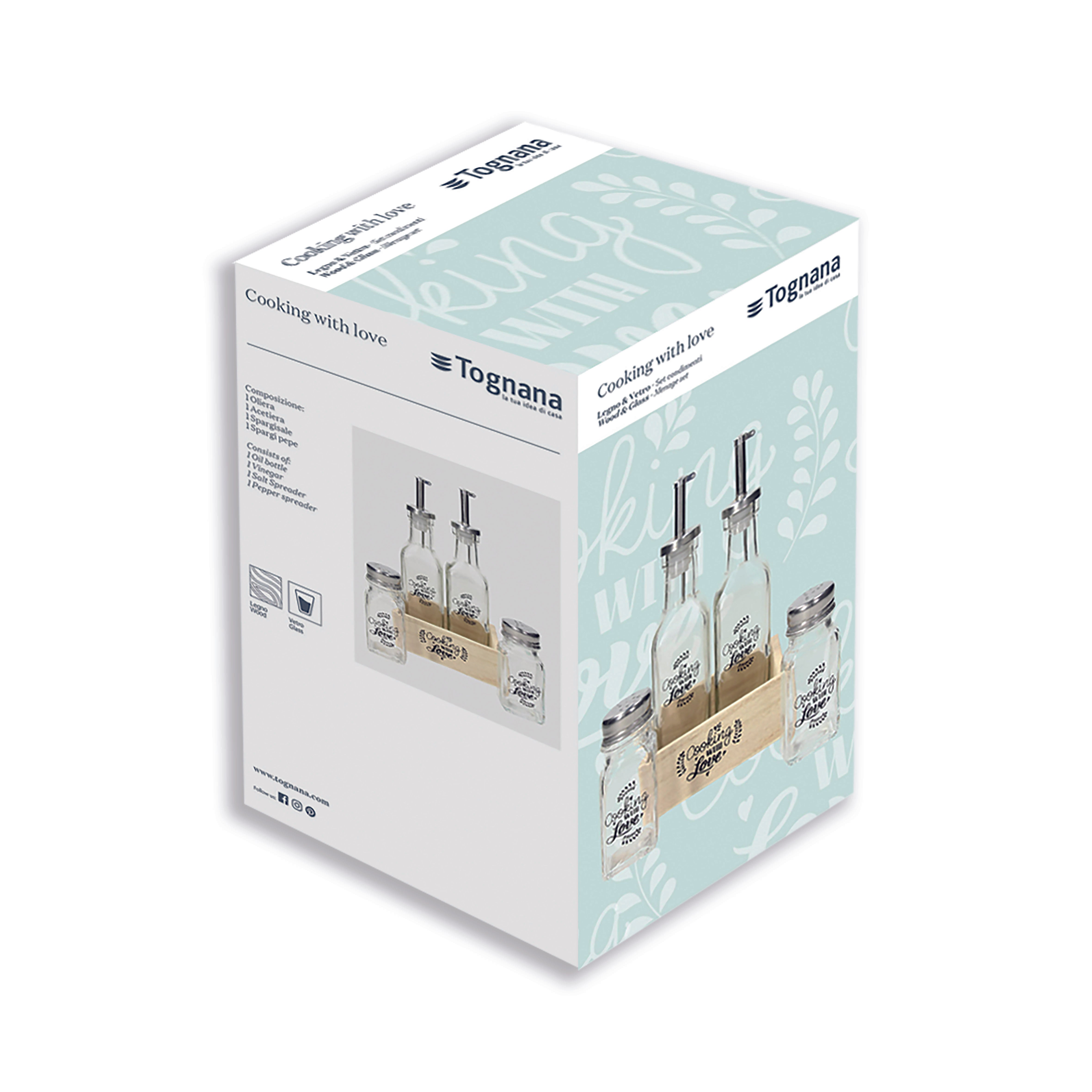 Tognana Oil/Vinegar/Salt/pepper Set Cooking With Love - Cookette