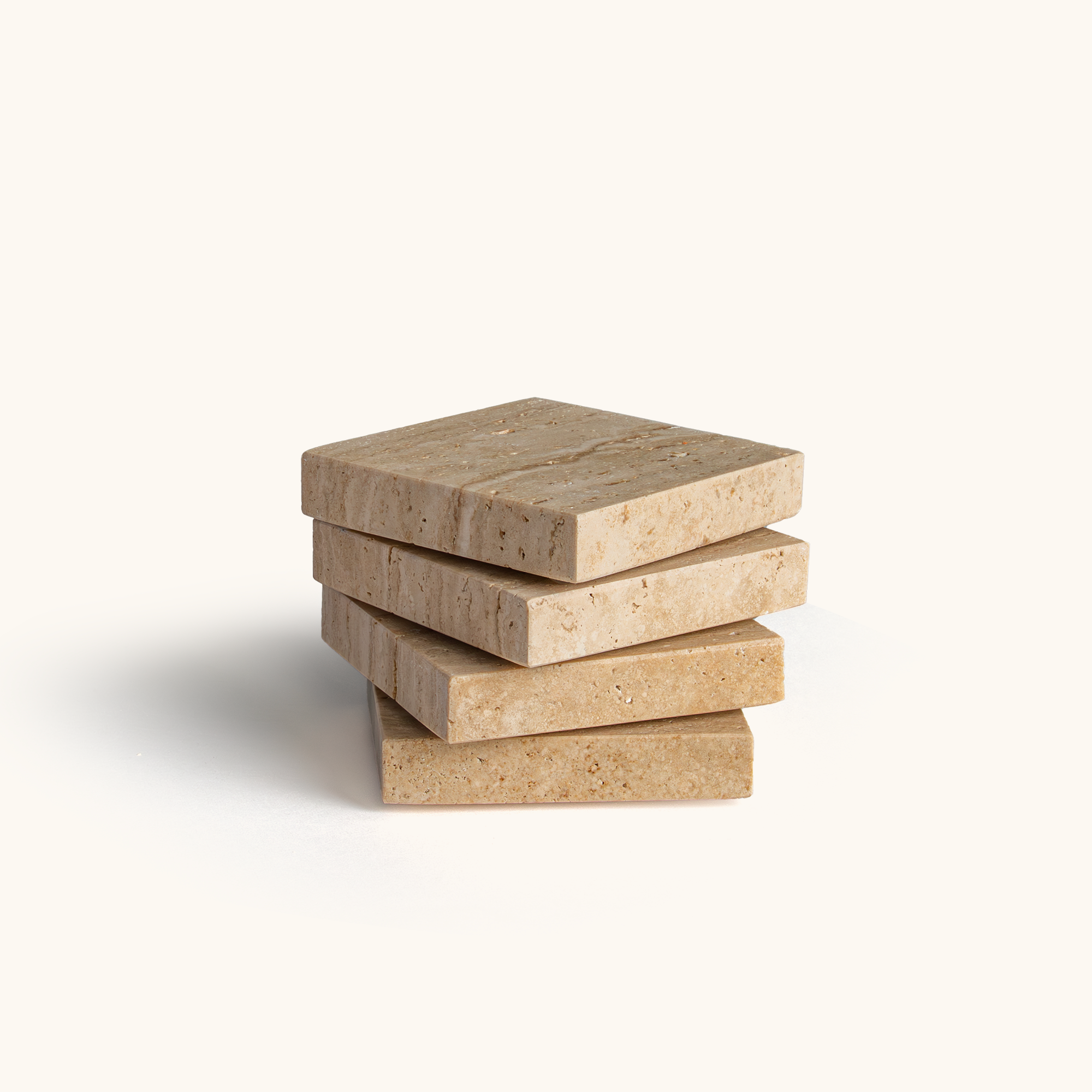Touche Deco Travertine Coasters - Set of 4