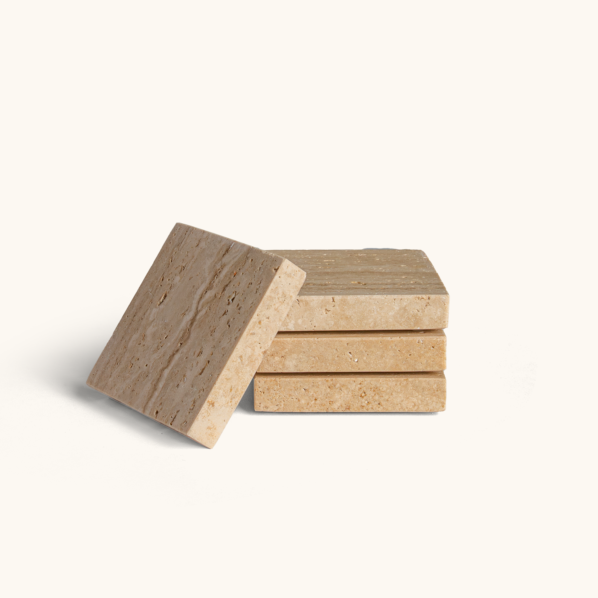 Touche Deco Travertine Coasters - Set of 4