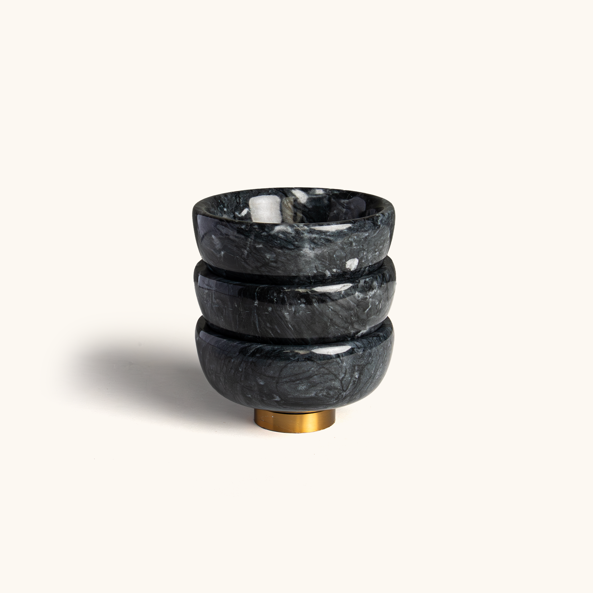 Touche Deco Marble Dip Bowl 1PC - Black/Gray/Orange
