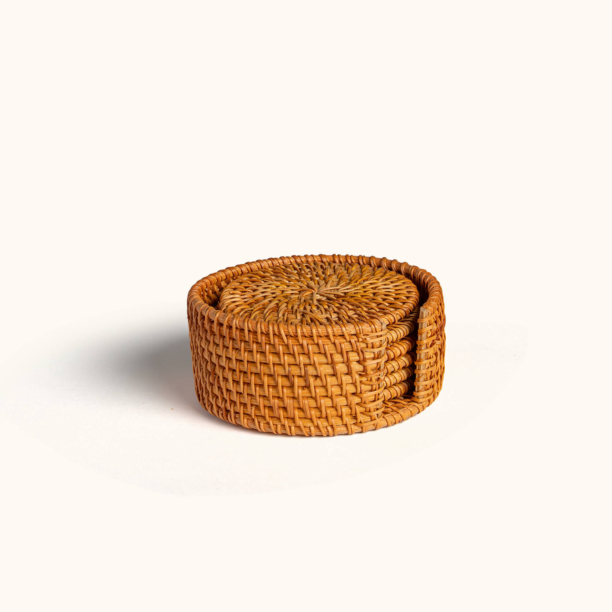 Touche Deco Handwoven Rattan Coasters - Set of 6