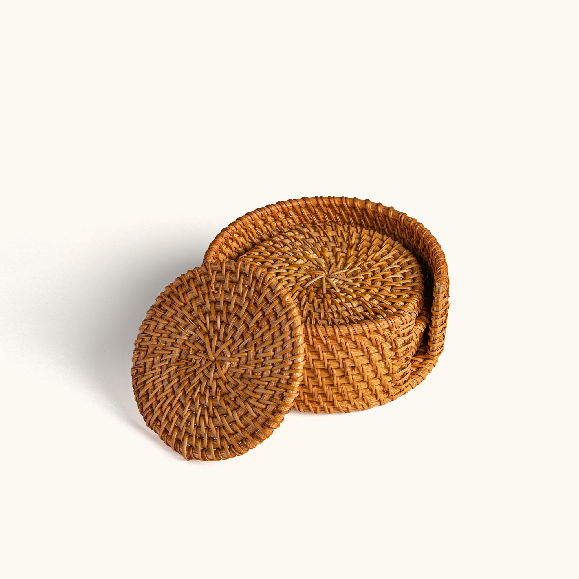 Touche Deco Handwoven Rattan Coasters - Set of 6