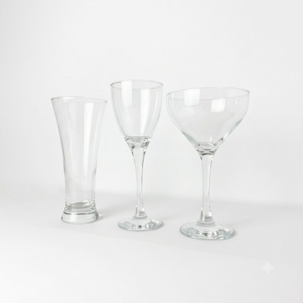 Pasabahce Frey Plus Glassware Set 18 Pieces – Assorted Beverage Glass Collection
