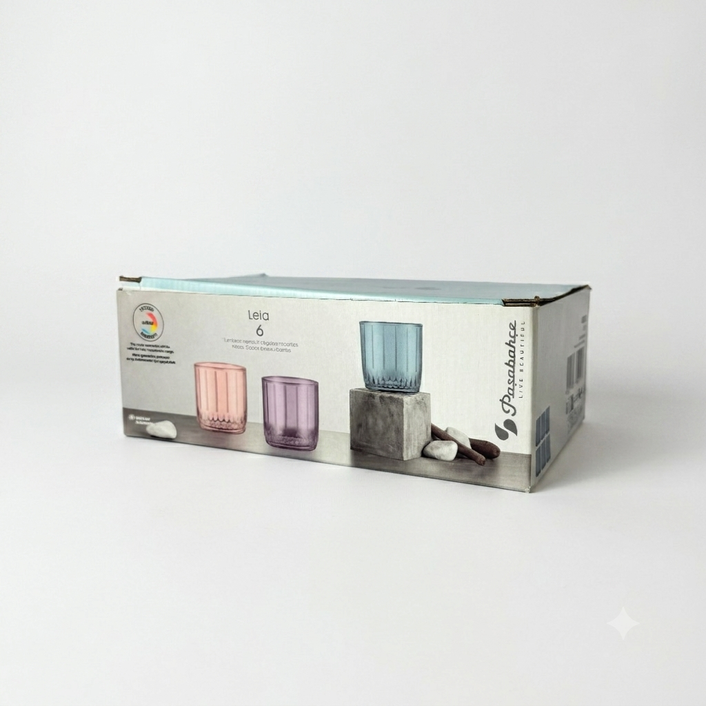 Pasabahce Leia 6-Piece Colored Glass Tumblers Set – Premium Beverage Glassware