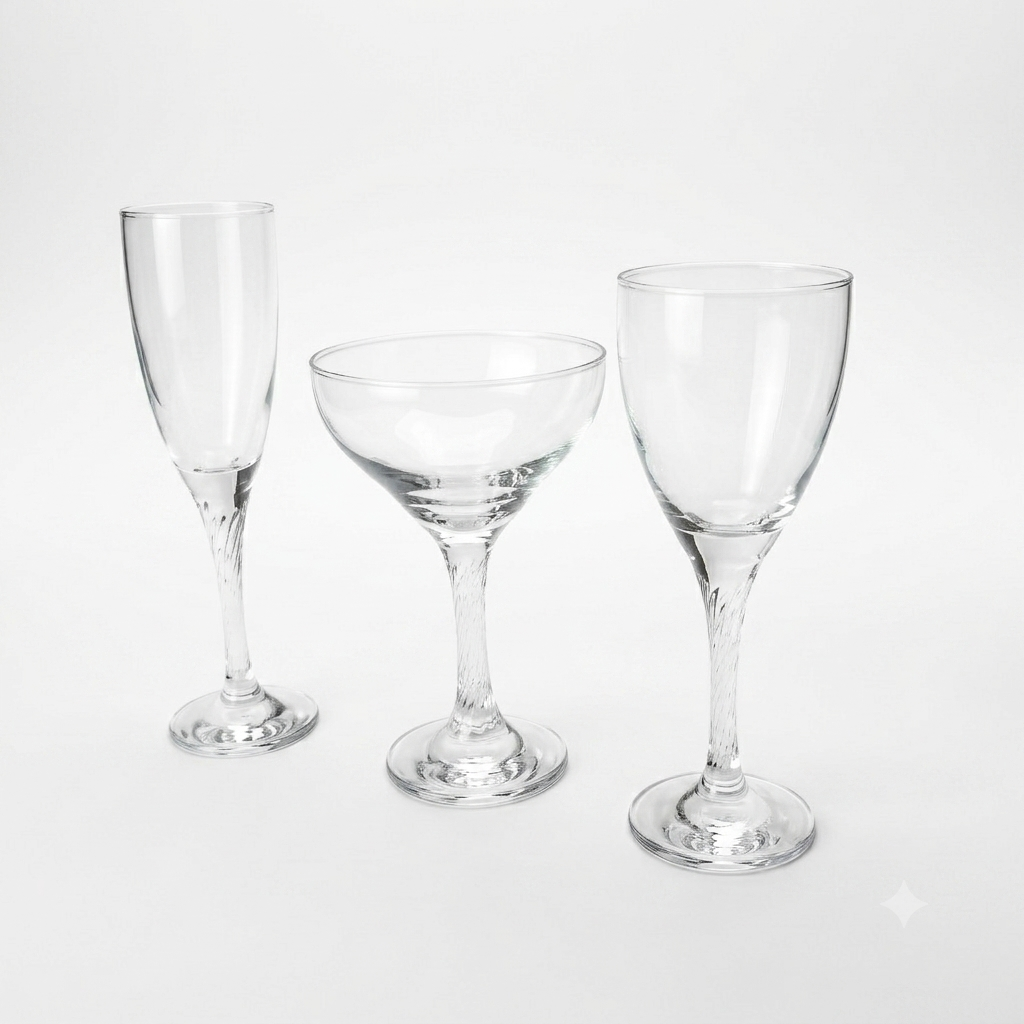 Pasabahce Twist 950030 Stemware Glass Set 18 Pieces Soda Lime Glass Drinkware