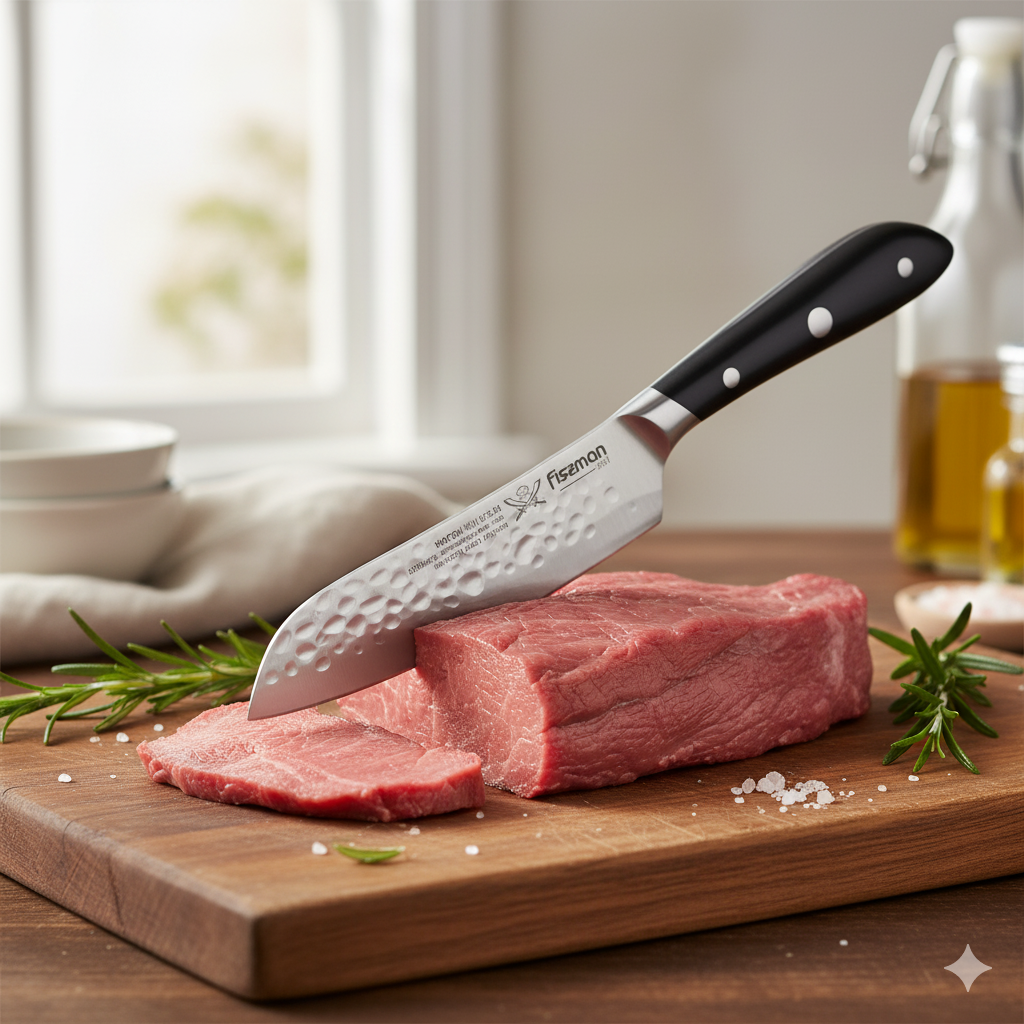 Fissman 5" Hattori Series Santoku Knife – Japanese 420J2 Steel, Hand-Hammered Utility Blade