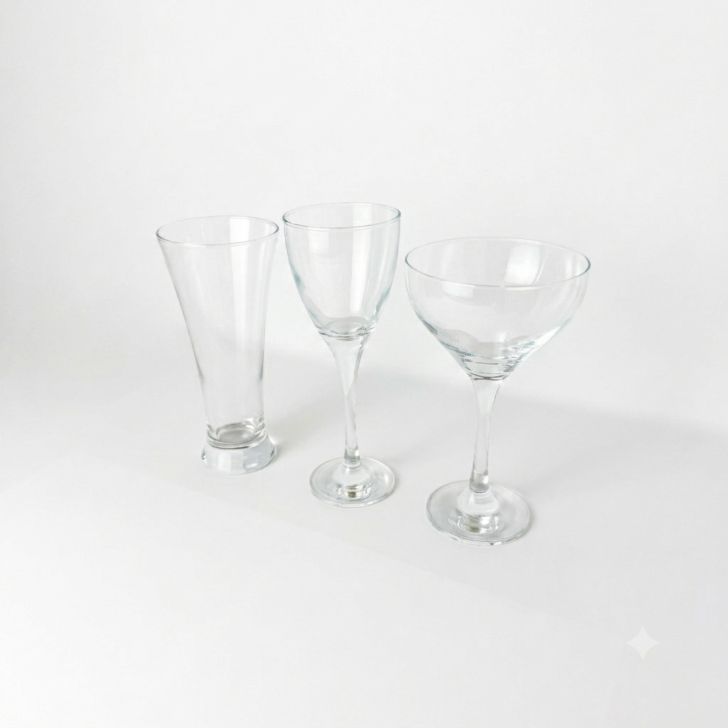 Pasabahce Frey Plus Glassware Set 18 Pieces – Assorted Beverage Glass Collection