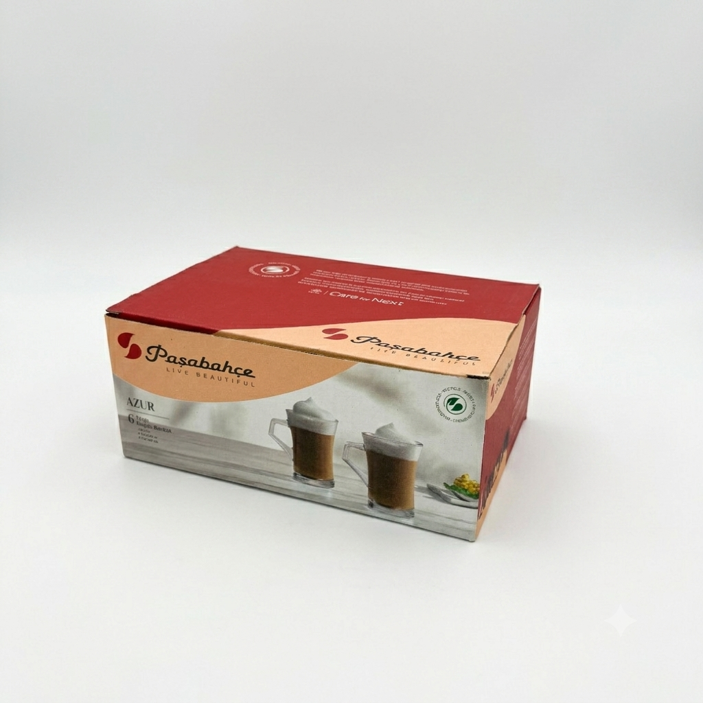 Pasabahce Azur Glass Mug Set – Clear Tea & Coffee Mugs