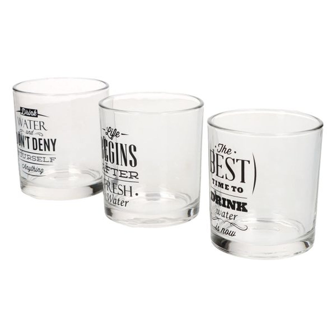 Tognana Glass Set Of 3 Tumblers/Drinking Glass Cc 300 Lets Party Acqua