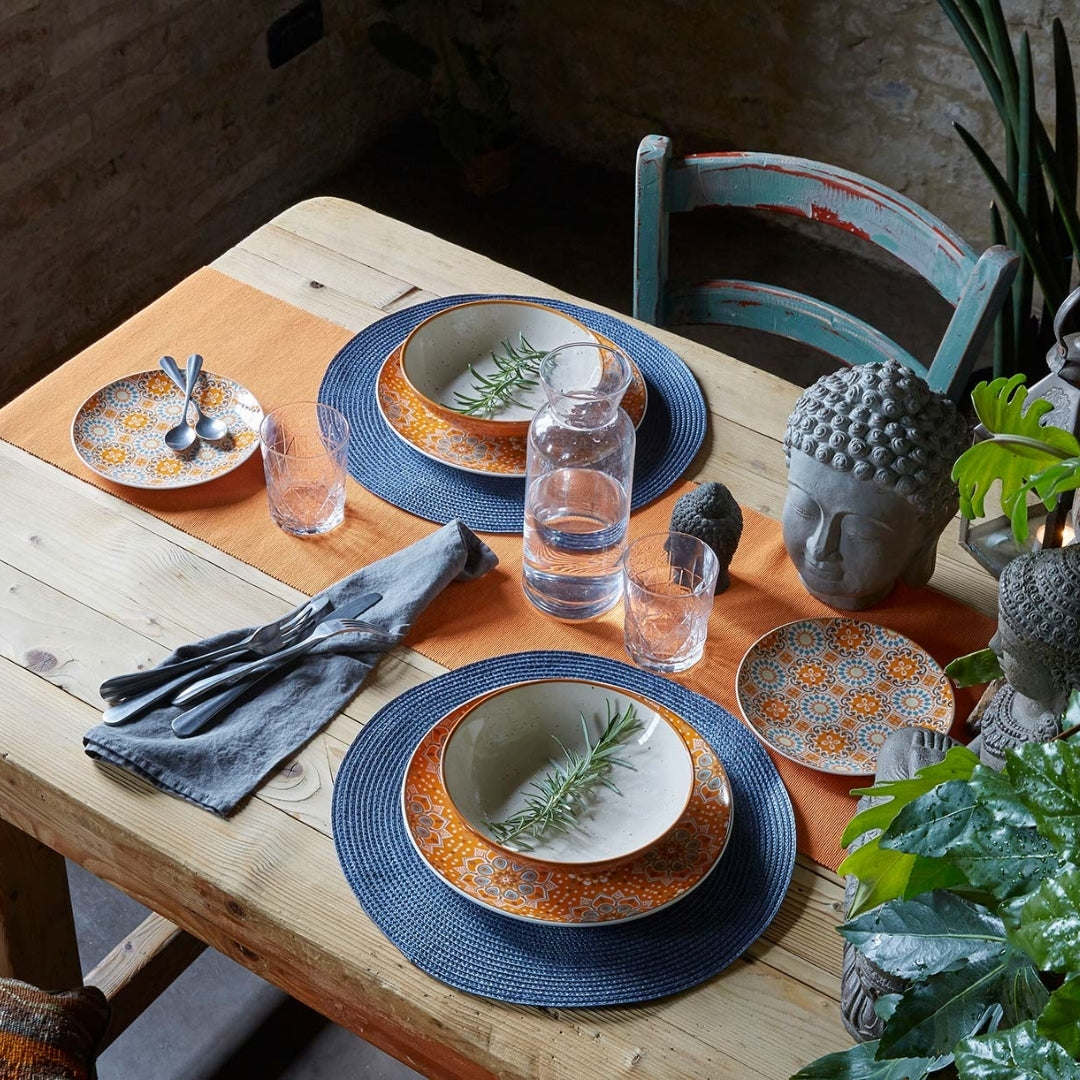 Tognana Porcelain Dinnerware - Serveware Table Set 18 Pcs Metropolis Curcuma - Cookette