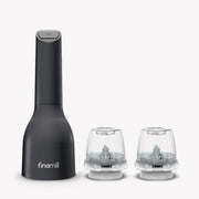 Finamill Battery Operated Spice Grinder w/two pods- Midnight Black