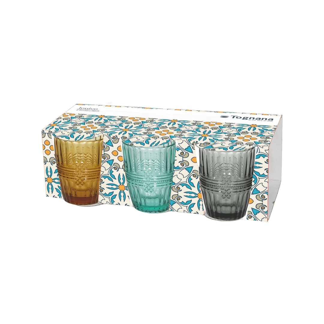 Tognana Ionico Set 6 Drinking Glasses 280Cc Glass Ionico Multicolor