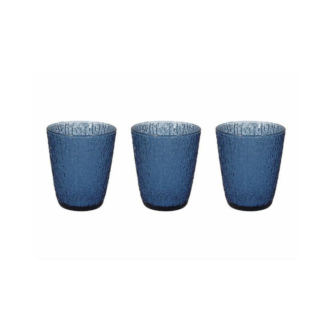 Tognana Davor Set of 3 Tumbler Glasses - Gray/Blue