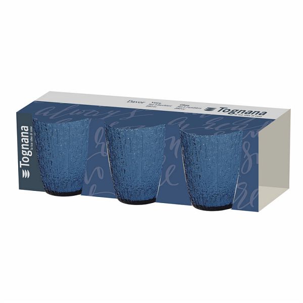 Tognana Davor Set of 3 Tumbler Glasses - Gray/Blue