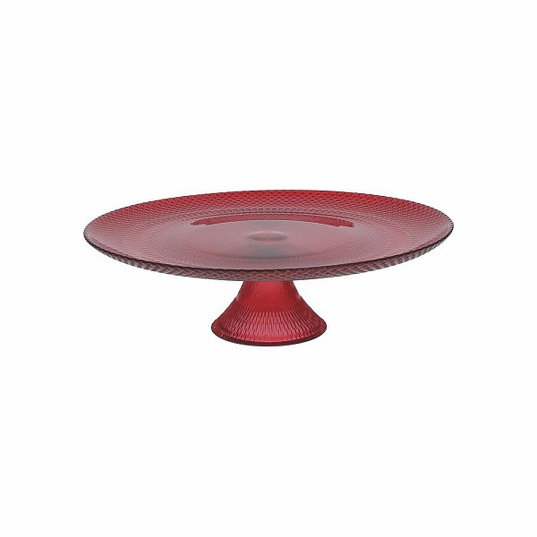 Tognana Glass Cake And Serving Stand Cm 21/28Cm Gold/Red