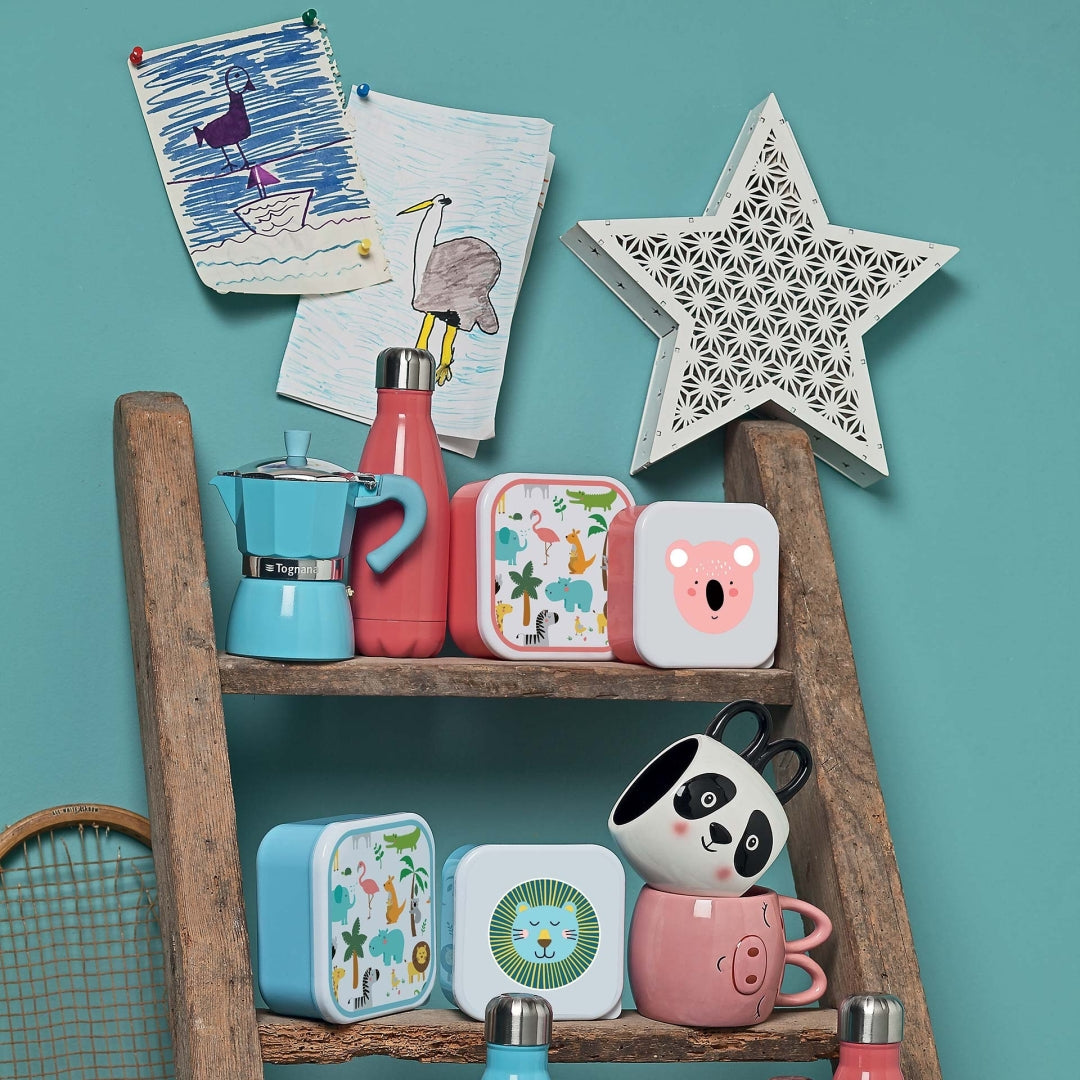 Tognana Set of 2 Lunch Boxes 500+700 CC Nature Love Safari - Rose/Azzuro - Cookette