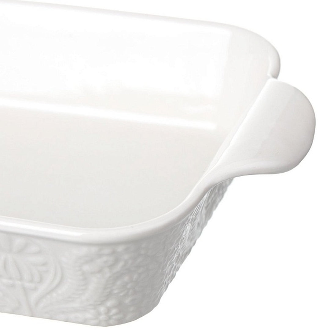 Tognana Porcelain Rectangular Baking Dish - Baking Pan Ornament Copenaghen White - Cookette