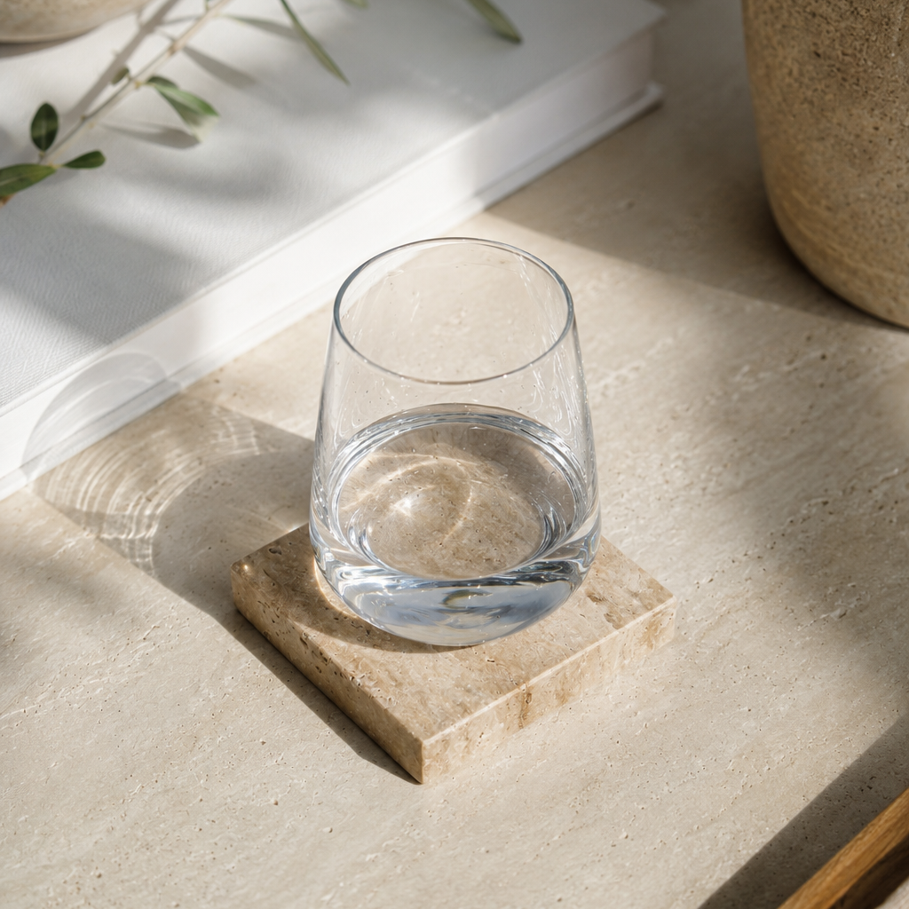 Touche Deco Travertine Coasters - Set of 4