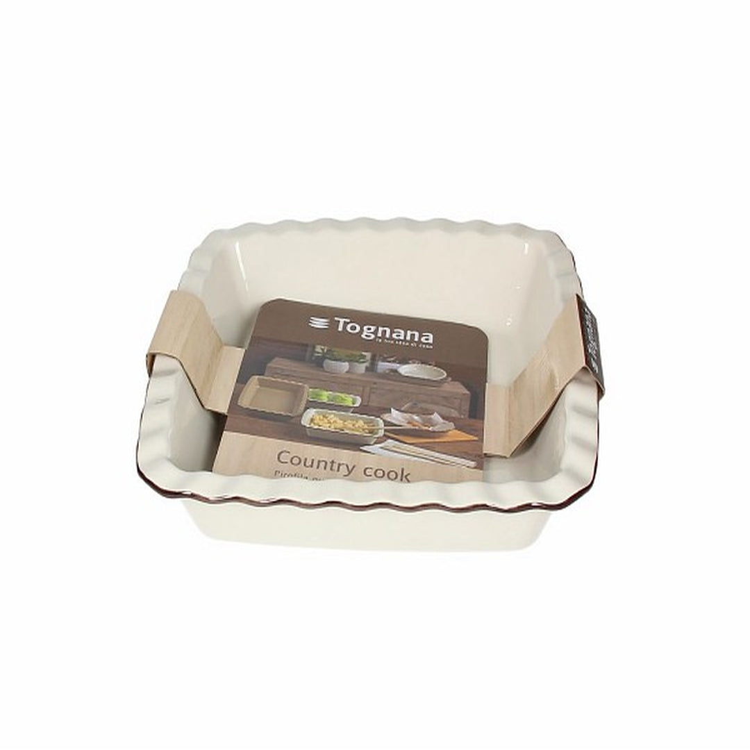 Tognana Rectangular/Square Ceramic Baking Dish - Country Cook Cream/Taupe - Cookette