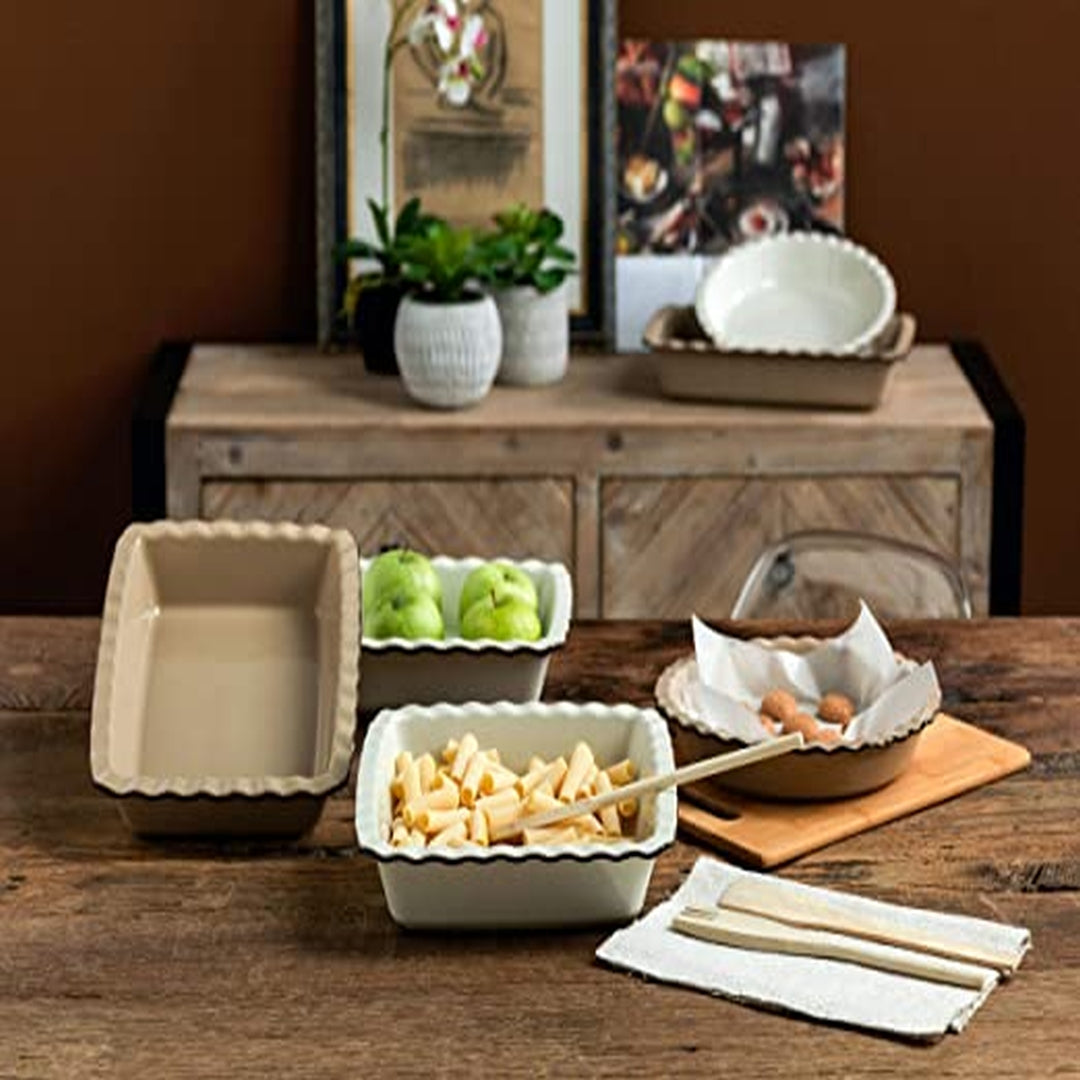 Tognana Rectangular/Square Ceramic Baking Dish - Country Cook Cream/Taupe - Cookette