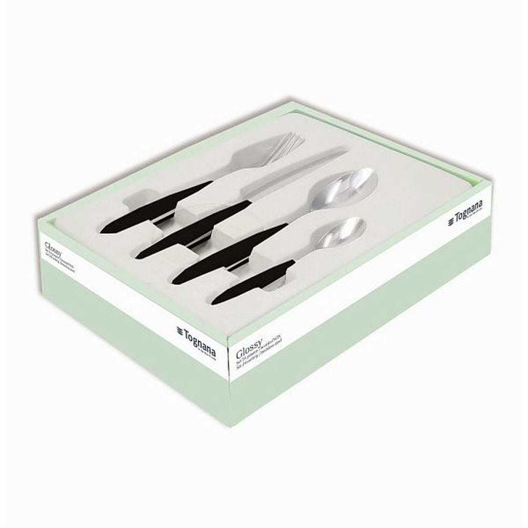 Tognana Stainless Steel Set of 24 Cutlery - Grancucina Nero - Cookette