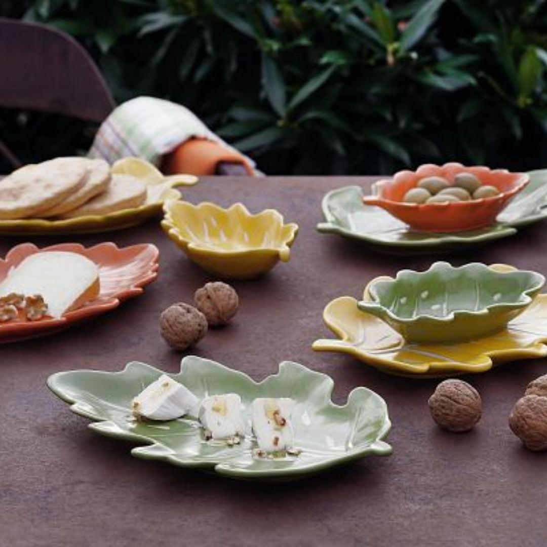 Tognana Ceramic Leaf Shaped Plate/Show Plate/Serving Plates/Dip Plate/Creative Plate - Relief Foglie - Cookette