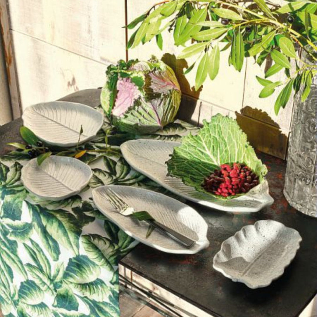 Tognana Leaf Shaped Plate Relief Zelda - White - Cookette