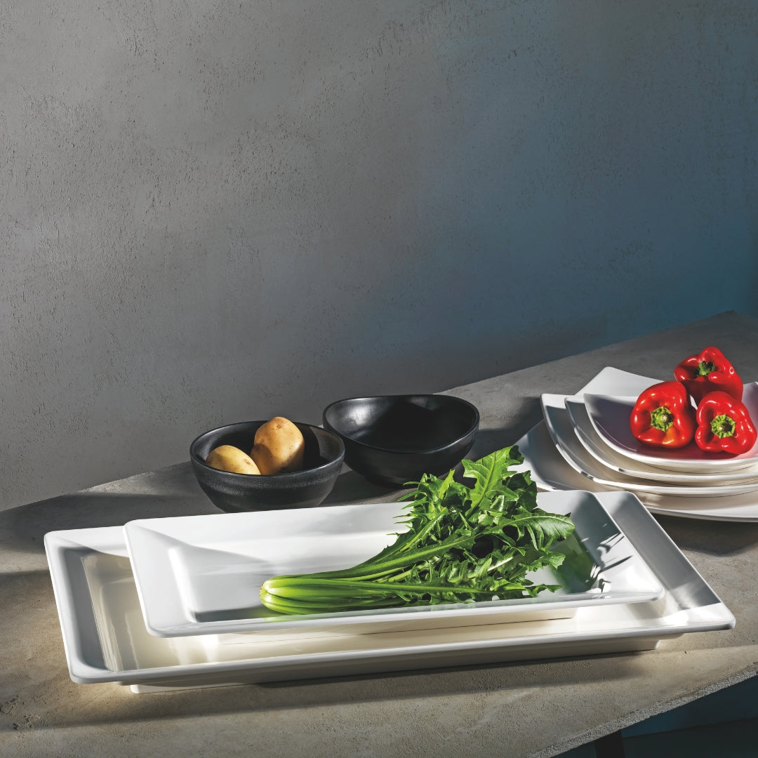 Tognana Melamine Food Serving Tray 60X20 Show Plate Bianco