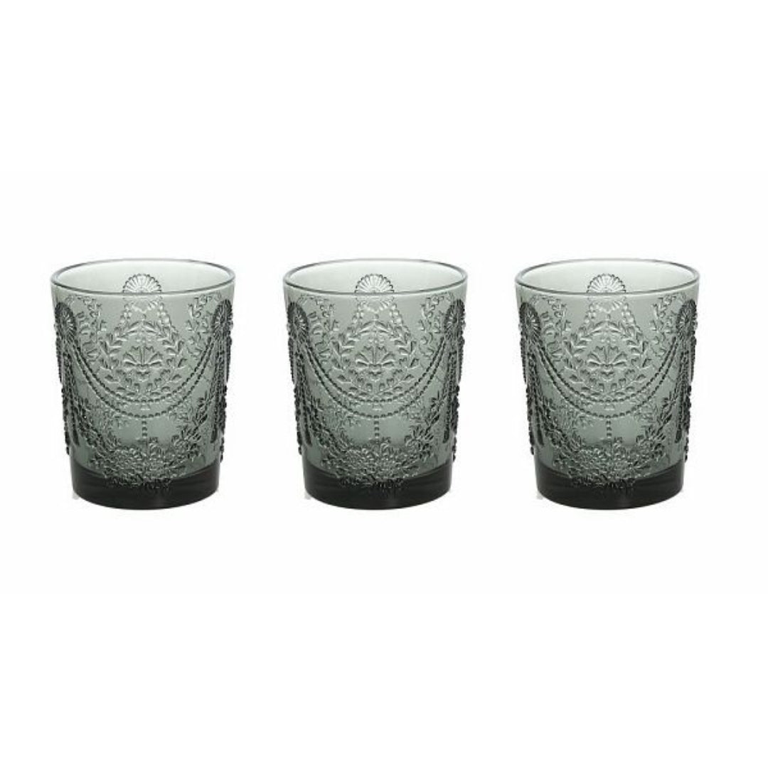 Tognana Drinkware Set/Tumbler Set Savoia-Set 3 Glasses Cc320 Glass Trasparent/Green - Cookette