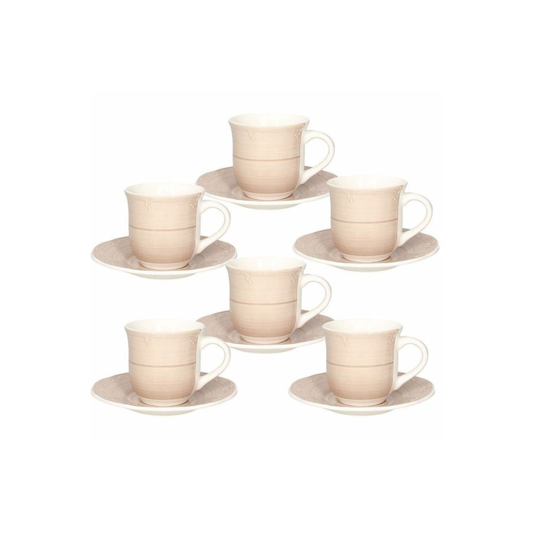 Tognana Shabby Teacup & Saucer Set of 6 - Beige/Azzuro - Cookette