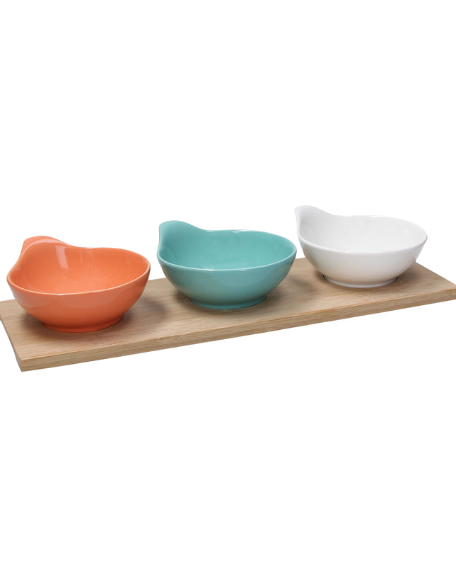 Tognana Nairobi Set Of Bowls With Tray 3 Pcs