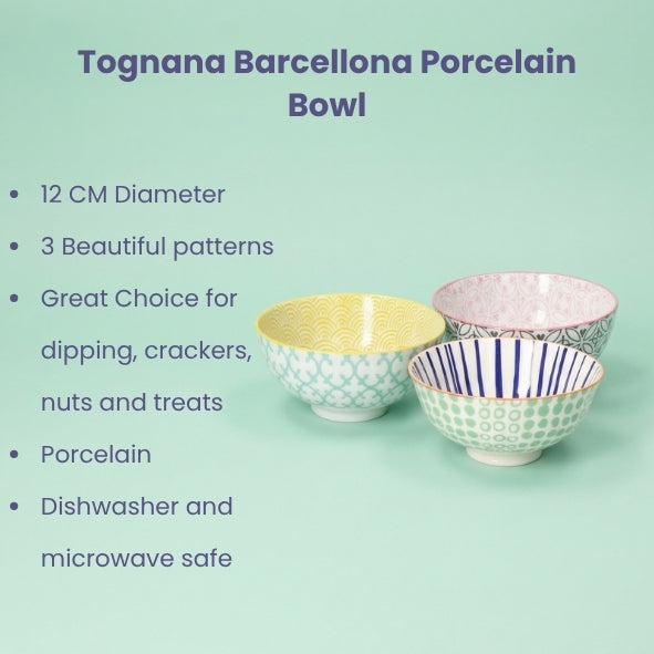 Tognana Barcellona Porcelain Bowl 12cm  - Assorted | Vibrant Mediterranean Tableware