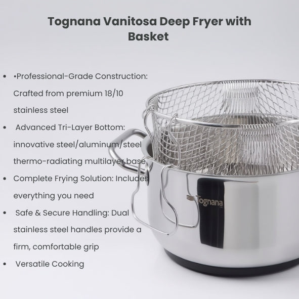 Tognana Vanitosa 22cm Deep Fryer with Basket - Induction Ready