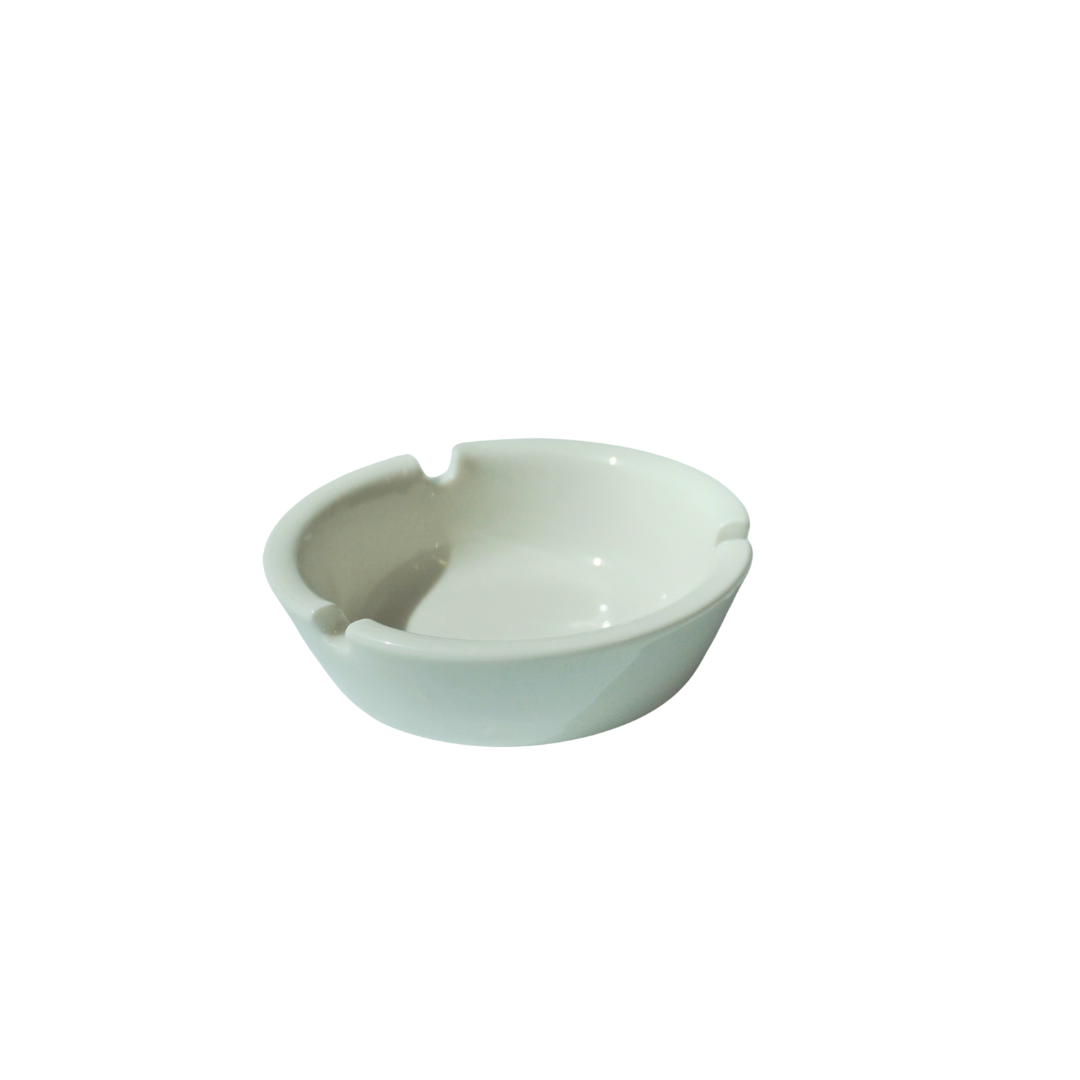 White ceramic round ashtray - Cookette