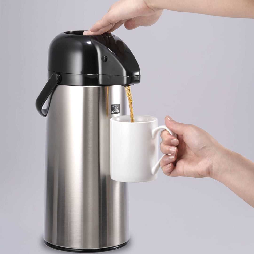 Zojirushi Insulated Air Pot Beverage Dispenser, Stainless AAPE-S 1.9L/2.45L - Cookette