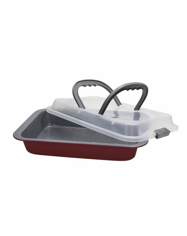 Tognana Lasagna Carbon Steel Bakeware Pan With Lid - Sweet Cherry