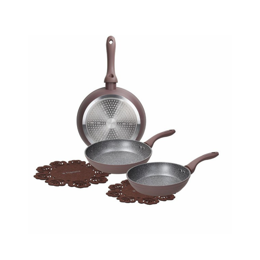 Tognana Cookware Set Of 3 Pans Cm 20/24/28 Cooking circle - Cacao/Ardesia